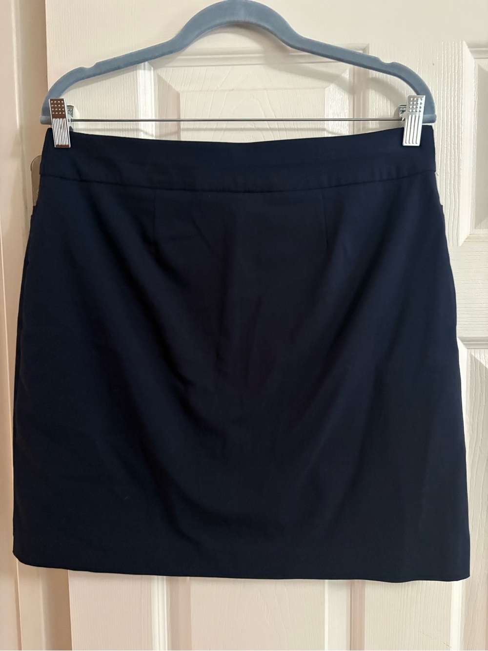 Chico's mini skort navy stretch summer vacation beach cruise resort comfy 8 - Picture 2 of 6